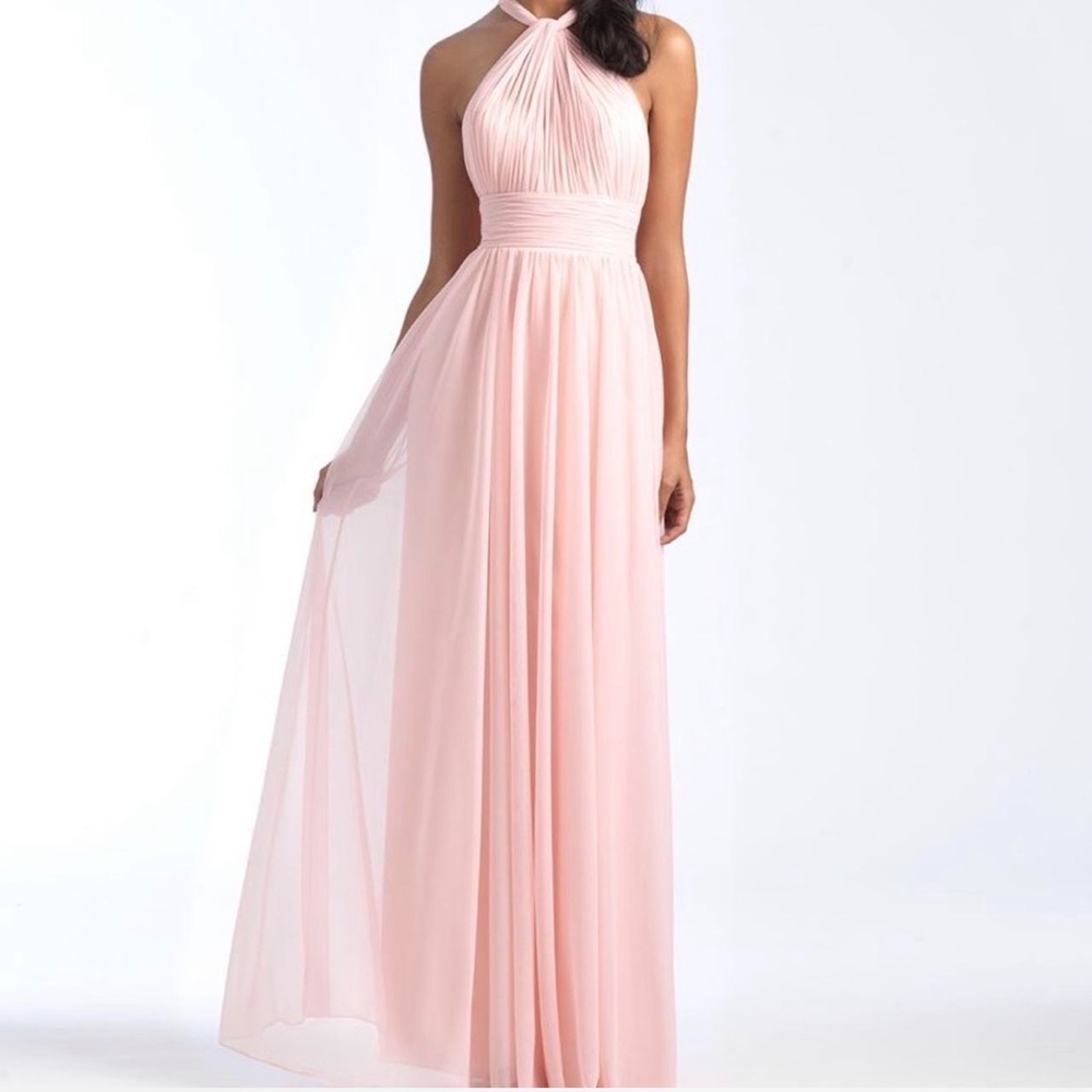 Allure Bridals Blush Pink Halter Maxi Dress
